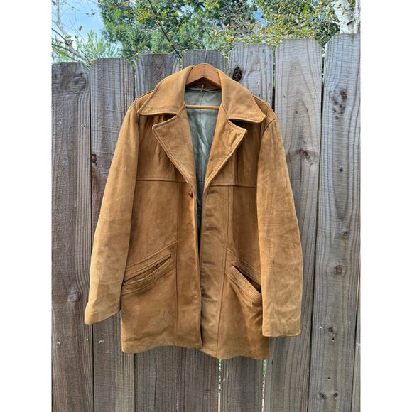 Sunday Honey Jackets & Blazers - 70s Camel Suede Jacket — Boho Western Festival / Vintage Menswear Coat